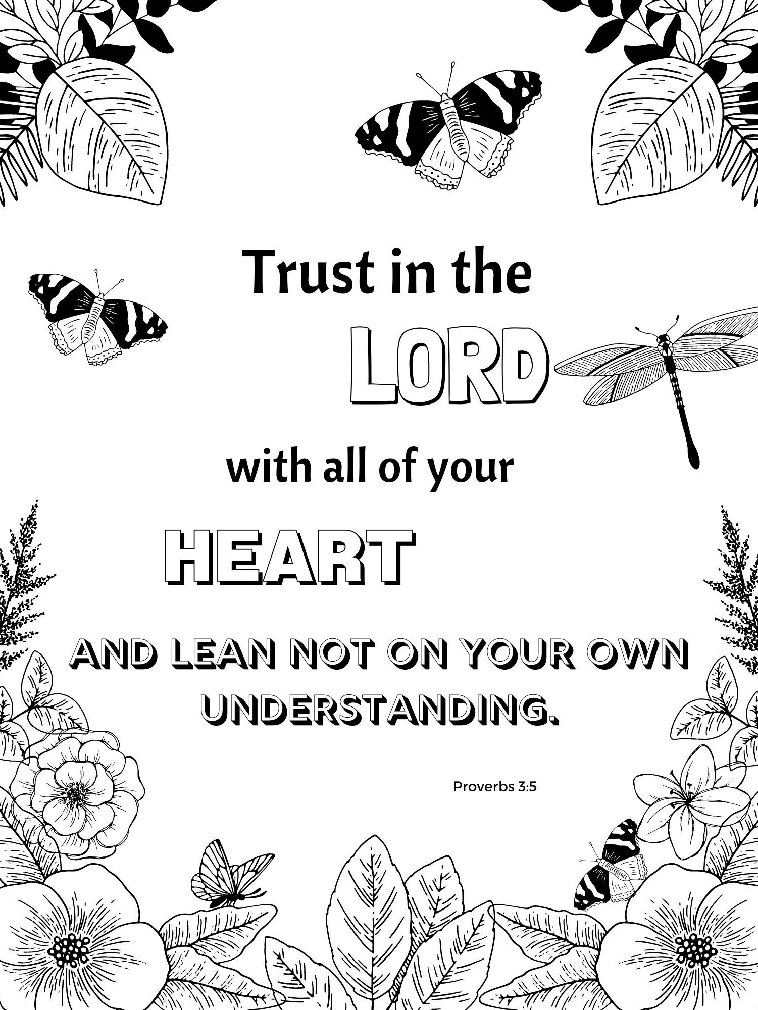Proverbs 3 5 Coloring Page Coloring Pages