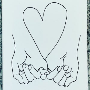 Valentine&#39;s Day / Pre-drawn Canvas / Pre-Sketched Canvas / Outlined Canvas / Sip and Paint / Paint Kit / Canvas Painting / DIY Paint Party