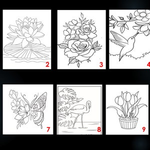  Pre Drawn for Painting for Adults - Ynedin10 Pack 8 * 10 Sip  and Paint Canvas, Pre Drawn Canvas for Painting Adults Outdoor Parties  Gifts, Sip and Paint kit for Adult's Date Night