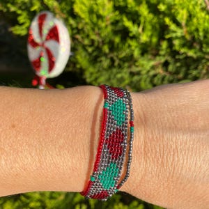 Heart Bead Woven Bracelet Set,Seed Bead Woven Bracelet and 2 seed beaded bracelets, Seed Loom Beaded Bracelet Set, Mother’s Day Gift