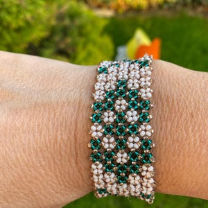 Handwoven Bead Bracelet, Seed Bead Woven Bracelet,Beaded Loom Bracelet,Floral Loom Bracelet,Geometric Loom Bracelet, Mother’s Day Gift