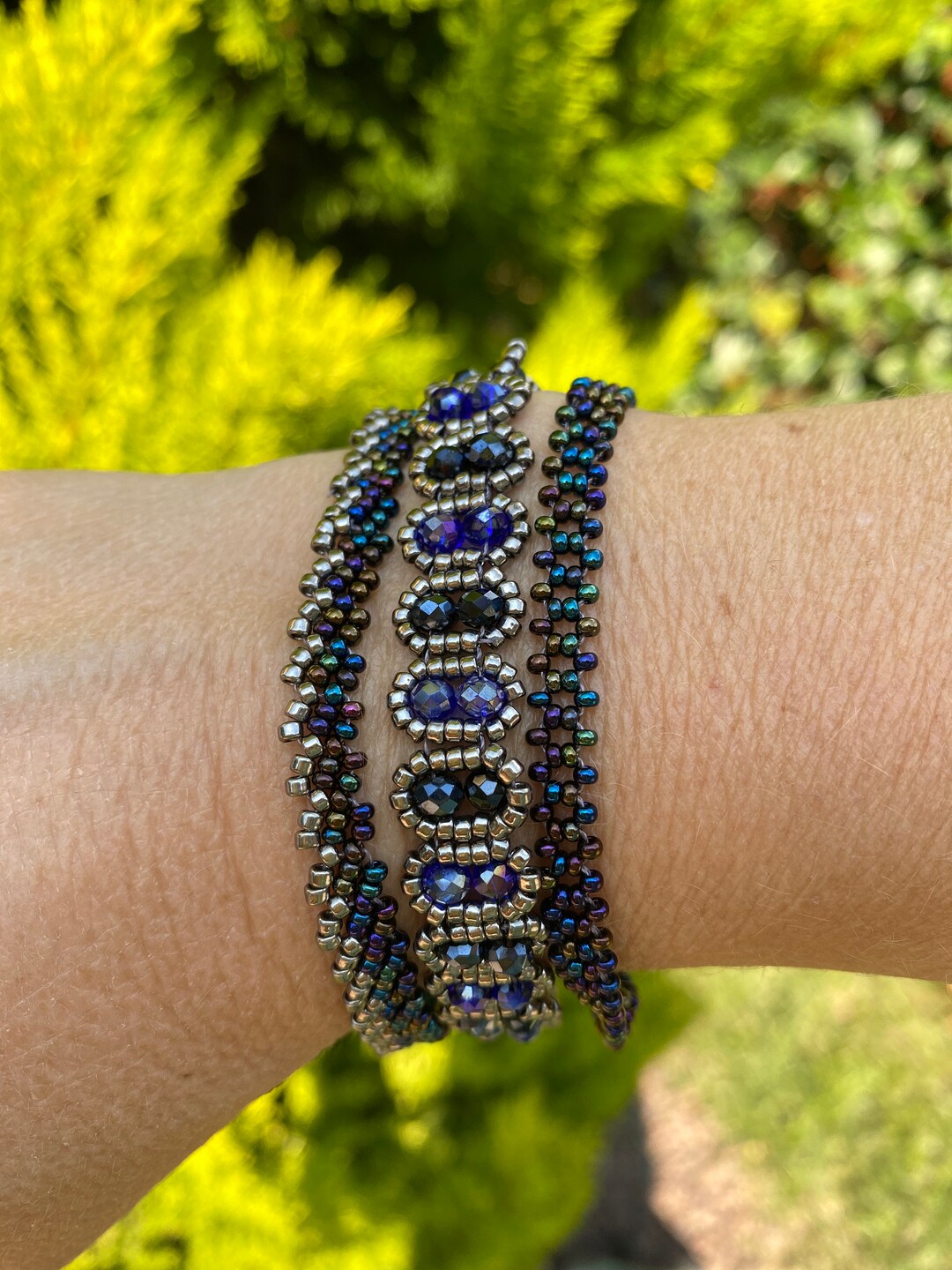 Perlen gewebtes Armband Set Kristall Perlen Armband Etsy.de