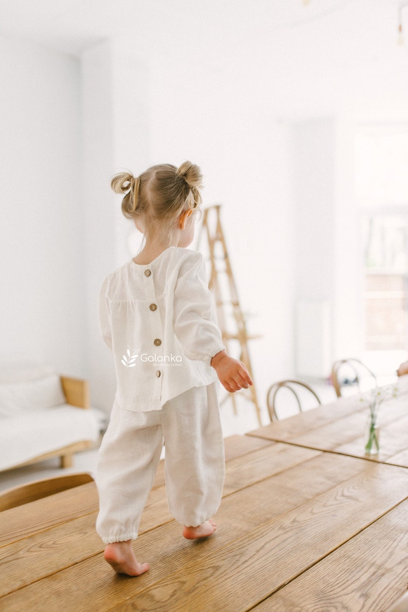 Linen Pants and Shirt for Girl Organic Baby Clothes Etsy