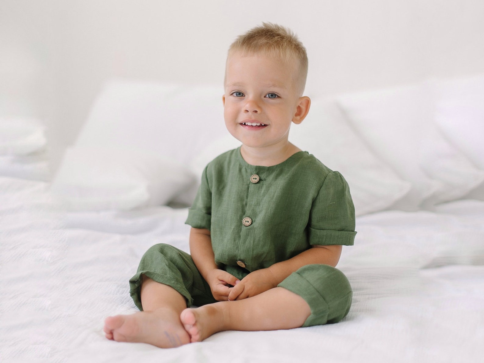 Linen Boho Baby Romper Linen Baby Boy Clothes Linen Baby Etsy