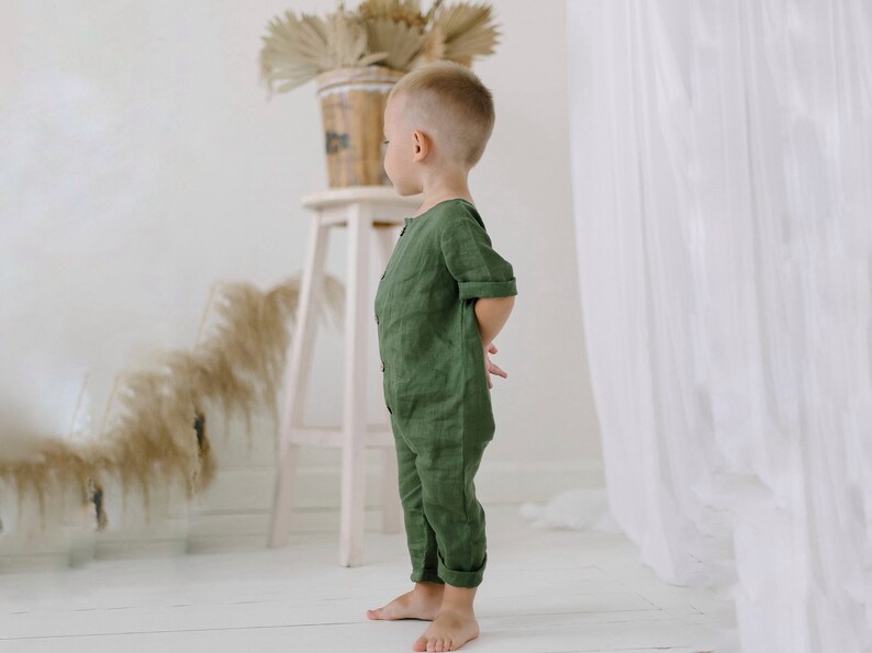 Linen Boho Baby Romper Linen Baby Boy Clothes Linen Baby Etsy