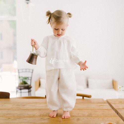 Linen Pants and Shirt for Girl Organic Baby Clothes Etsy