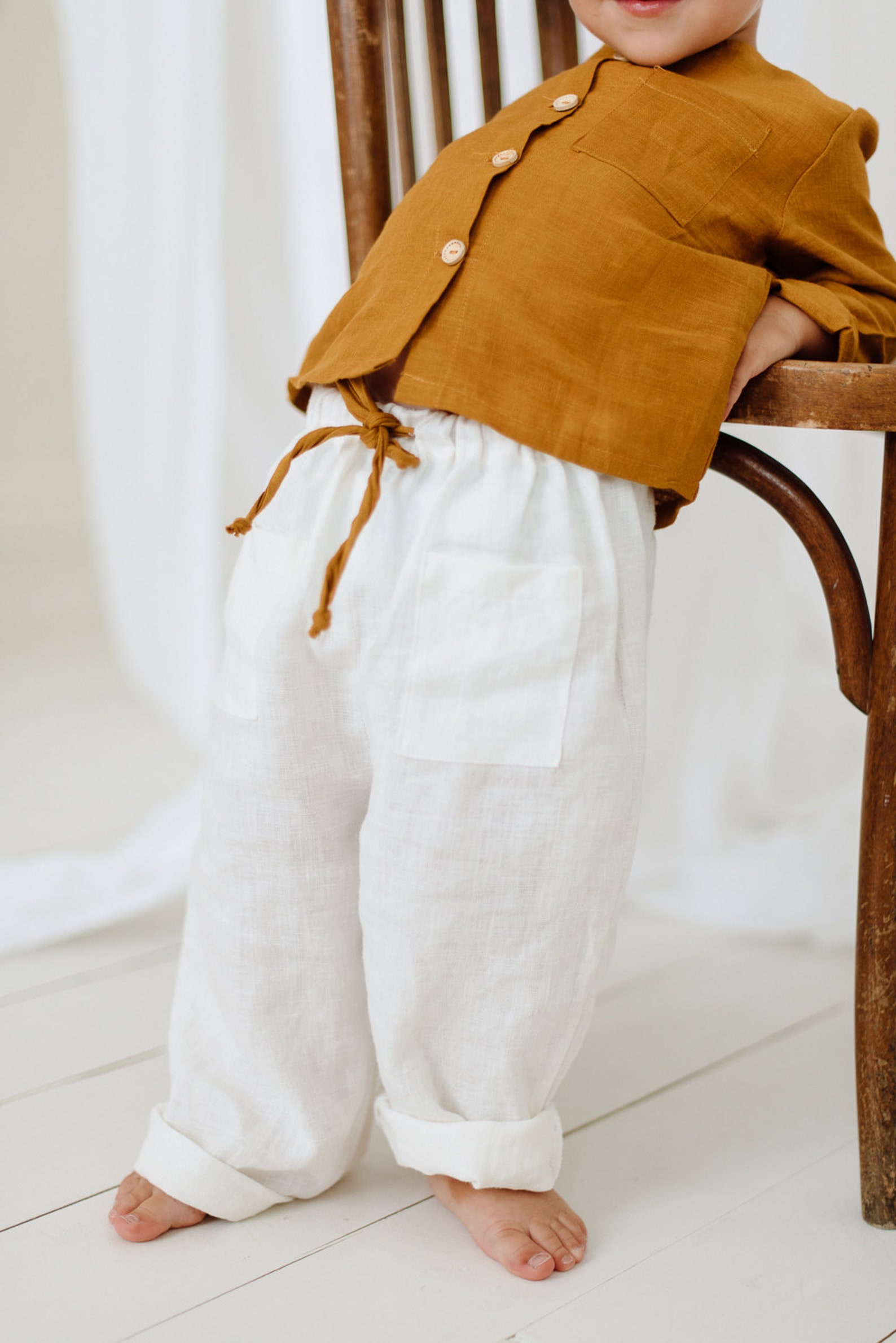 Kids Linen Pants Gender Neutral Toddler Pants Organic Baby Etsy