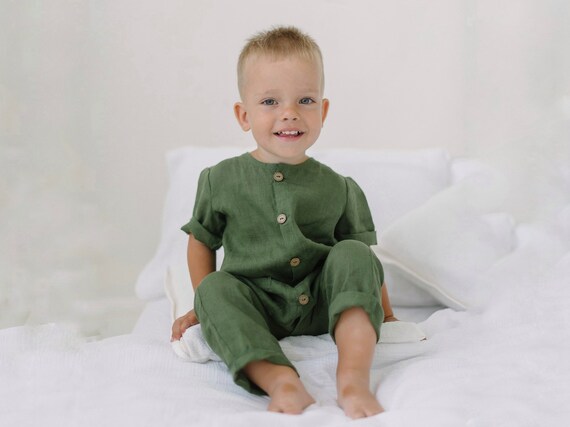 Linen Boho Baby Romper Linen Baby Boy Clothes Linen Baby - Etsy