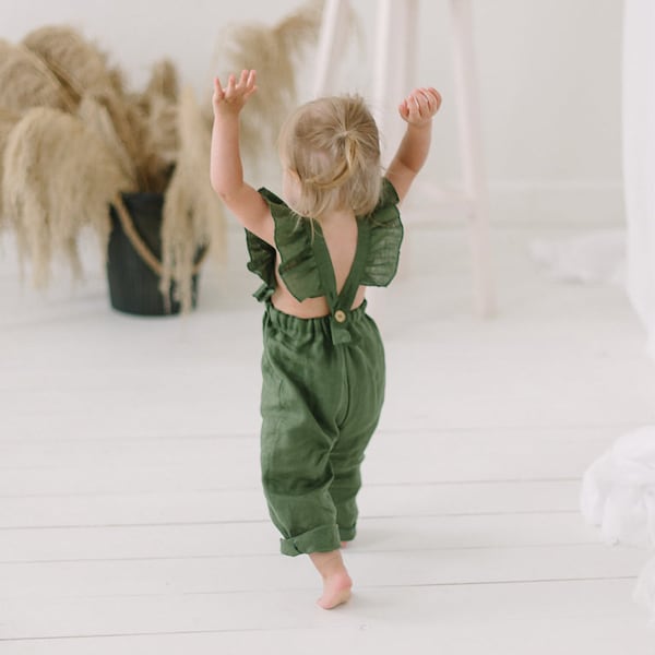 L’Orangerie – Tencel Linen Baby Girl Romper