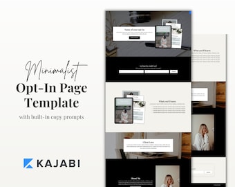 Kajabi Opt-In Page Template pour les entraîneurs et les créateurs de cours, Kajabi Website Template, Kajabi Landing Page, Kajabi Lead Magnet