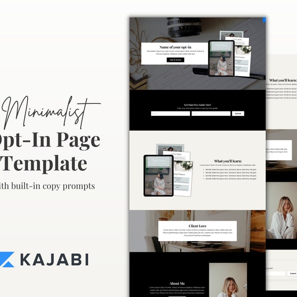 Kajabi Opt-In Page Template for Coaches and Course Creators, Kajabi Website Template, Kajabi Landing Page, Kajabi Lead Magnet