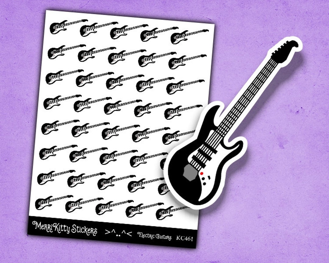 Electric Guitar Stickers KC461 Music Stickers Guitar Etsy