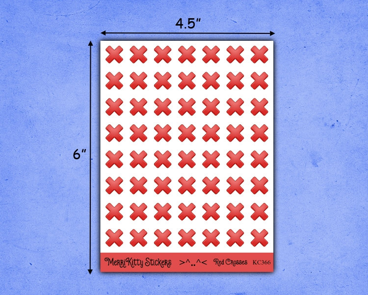 Red Cross Stickers KC366 Red Cross Sticker Sheet Etsy