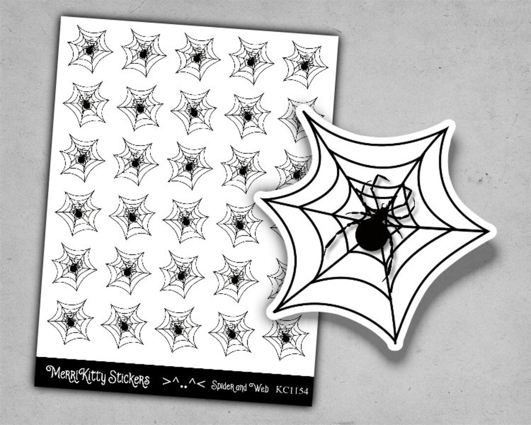 Spider Stickers Halloween Stickers Spider Web Sticker - Etsy