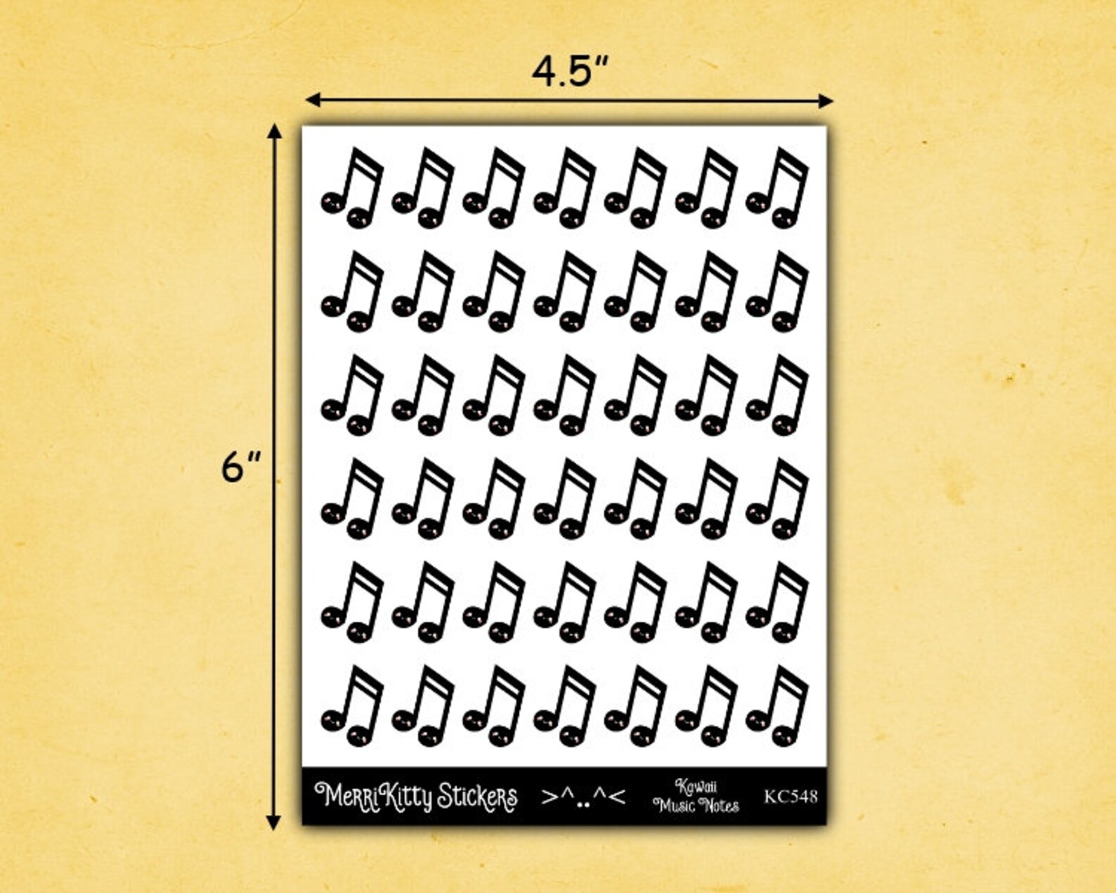 Cute Music Note Stickers KC548 Kawaii Music Stickers Etsy