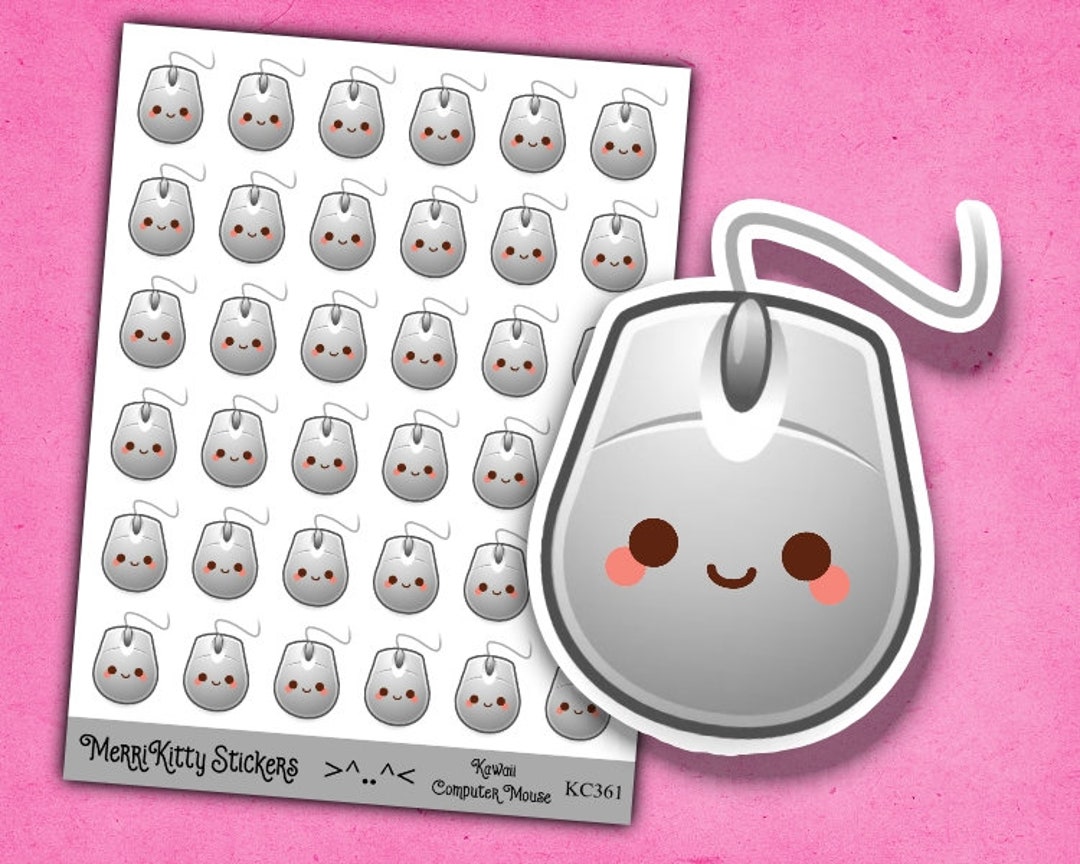 Kawaii Computer Mouse Stickers KC361 Computer Planner Etsy