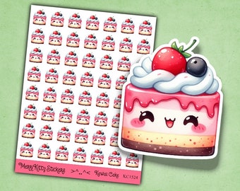 Kawaii taartstickers - KC1524 - schattige taartstickers - schattig taartstickerblad - Kiss Cut Stickers – Kawaii Stickers - Cake Planner Stickers