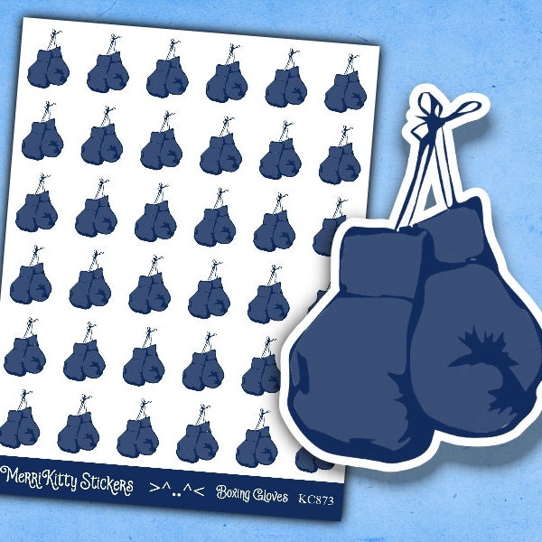 Blue Boxing Gloves Stickers - KC873 - Boxing Stickers - Sport Sticker Sheet - Fitness Journal Stickers - Planner Stickers - Sport Stickers