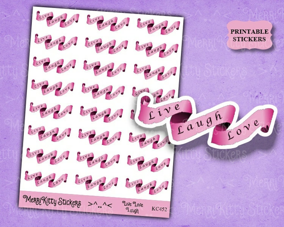 Live Laugh Love Stickers Printable Stickers Inspirational Etsy