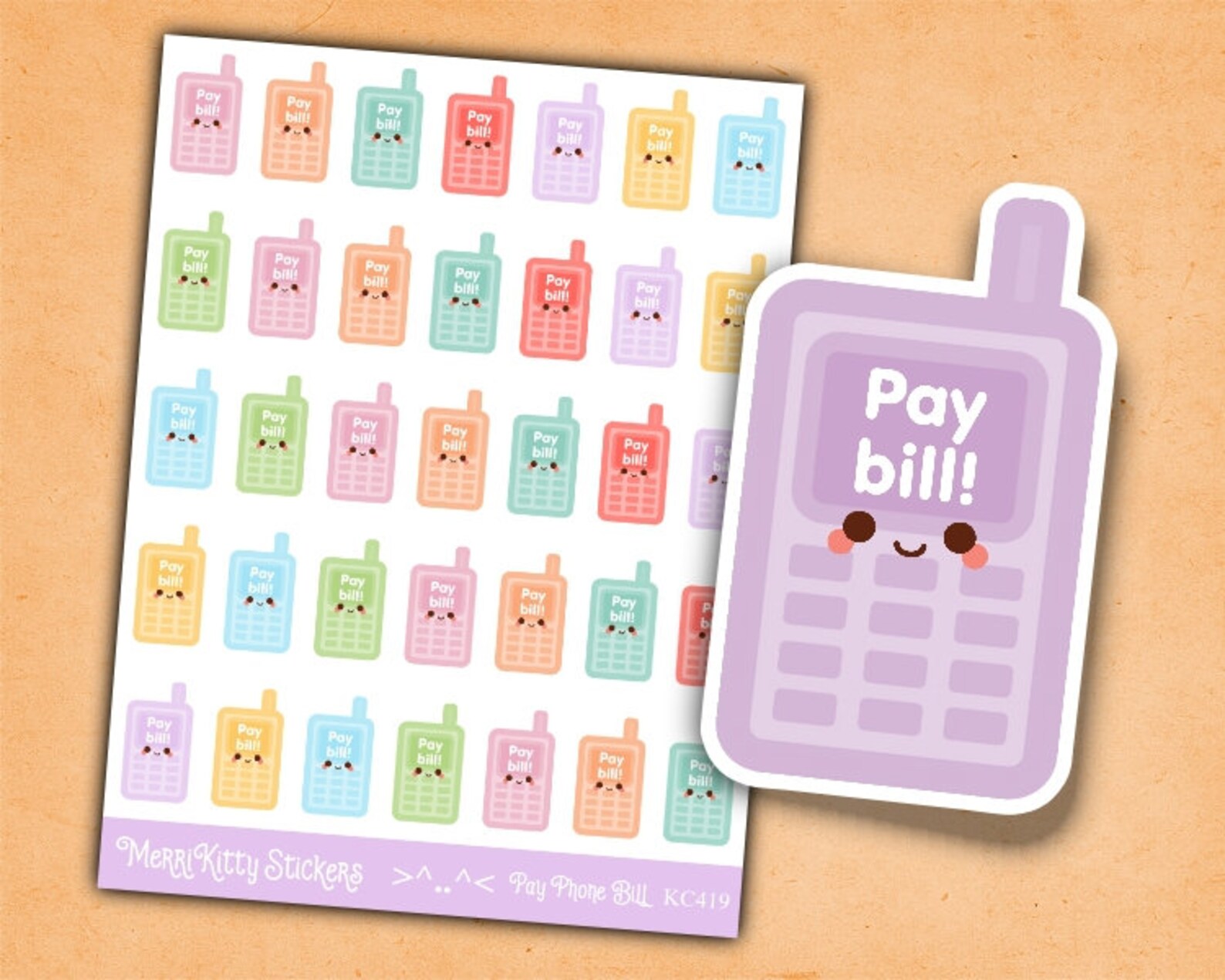 Pay Bill Stickers KC419 Pay Mobile Phone Stickers Pay - Etsy