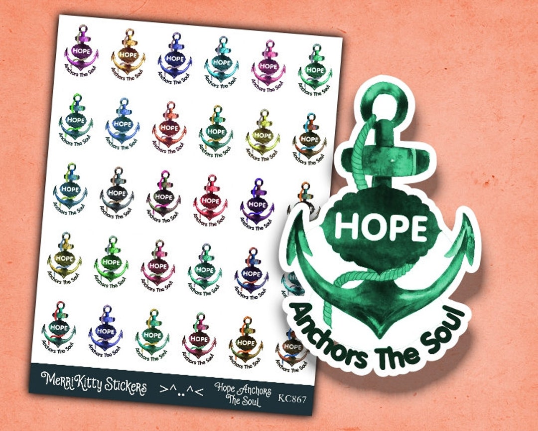 Hope Stickers KC867 Watercolour Anchor Stickers Nautical - Etsy