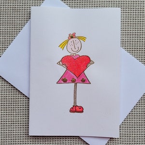 Card - Birthday - Heart Girl