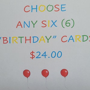 Card - Birthday - Choose any 6