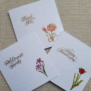 Card/Packet - Three Assorted Messages - Floral (3 Assorted Messages)
