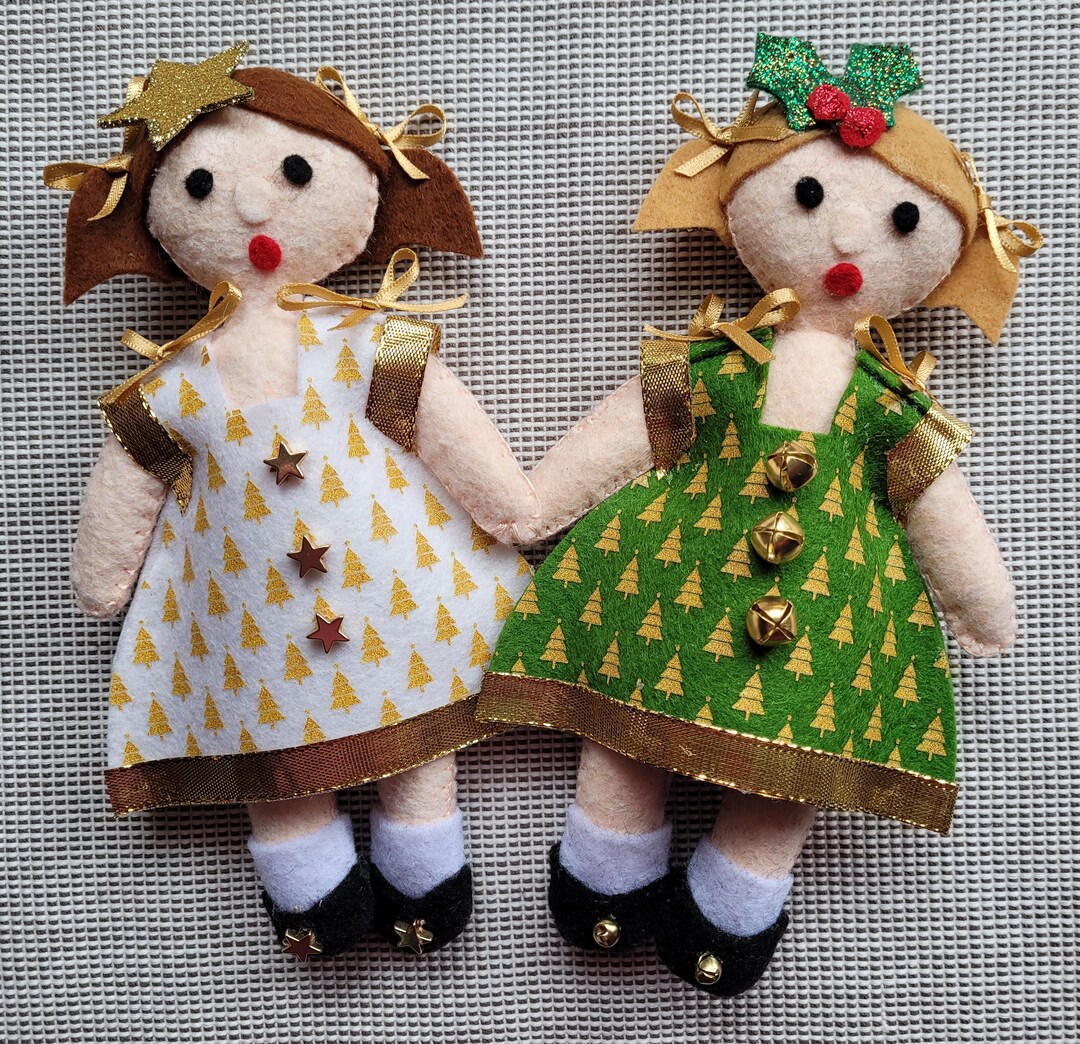 Felt 'festive' Rag Doll - Christmas Chrissy & Holiday Holly - Etsy