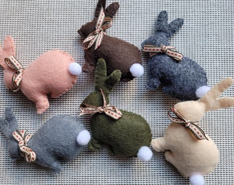 Mini Felt Rabbit (Crouching)