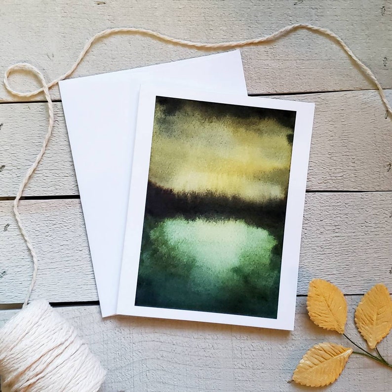 Set of Abstract Watercolor Landscape Cards, Blank, All Occasion, Minimalist Abstract Art Thank You Cards, Natural Colors, Christmas Gift image 5