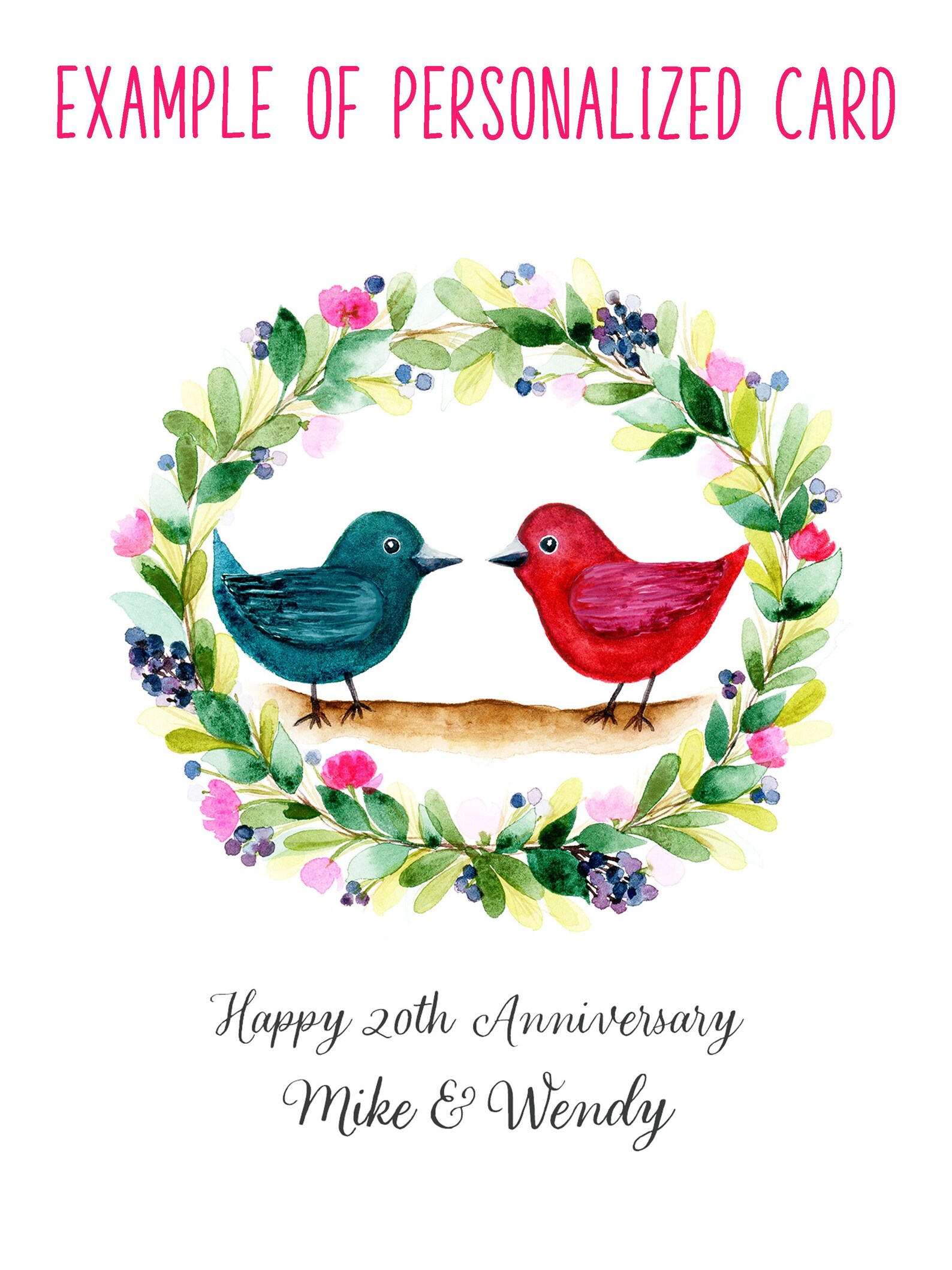 Happy Anniversary love Birds Card Single or Set | Etsy