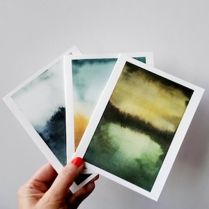 Set of Abstract Watercolor Landscape Cards, Blank, All Occasion, Minimalist Abstract Art Thank You Cards, Natural Colors, Christmas Gift image 6