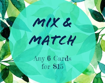 Mix and Match Card Bundle - Pick Your Own Note Card Set - All Occasion Blank Cards - A2 - Handmade Watercolor Cards, Birthday, Thank You