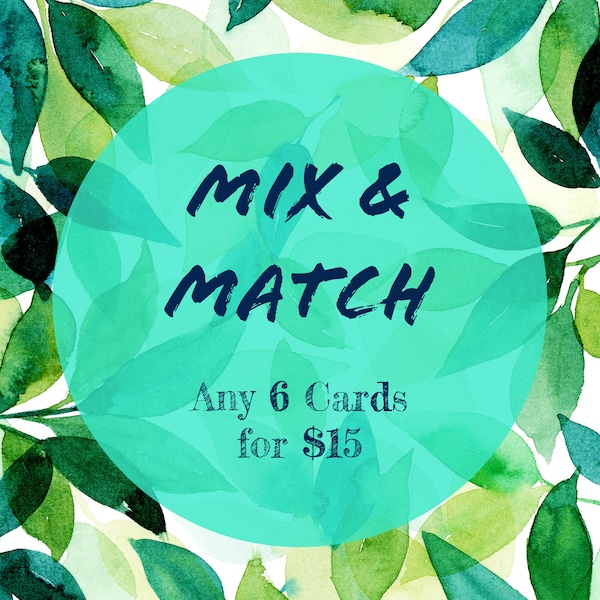 Mix and Match Card Bundle - Pick Your Own Note Card Set - All Occasion Blank Cards - A2 - Handmade Watercolor Cards, Birthday, Thank You