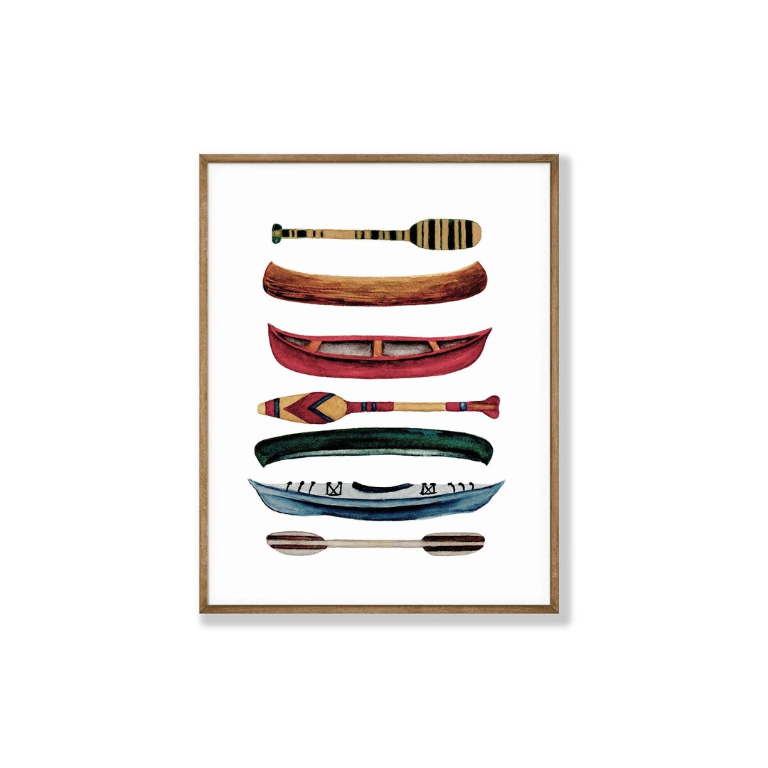 Watercolor Kayaks & Canoes Art Print Various Sizes Etsy