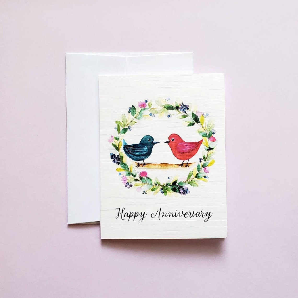 Happy Anniversary love Birds Card Single or Set | Etsy