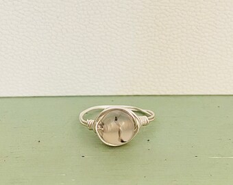 Clear Marbled Bead Ring