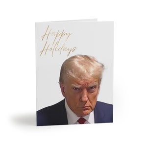 Donald Trump Mug Shot Happy Holidays Greeting cards (8, 16, and 24 pcs)