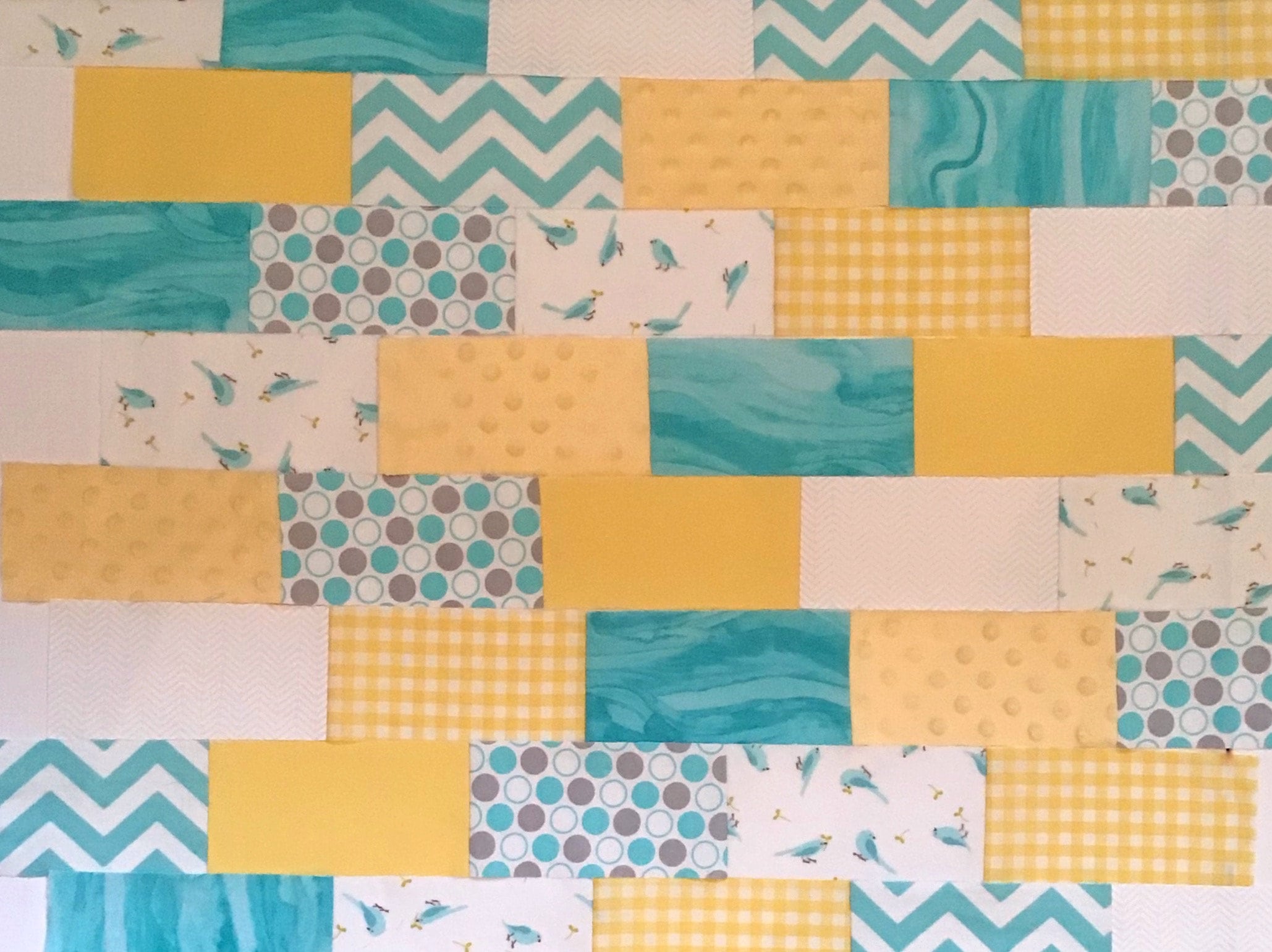 Sweet Baby Blanket Modern Quilt Pattern Sewing KIT With Pattern and Fabric / Girl or Boy