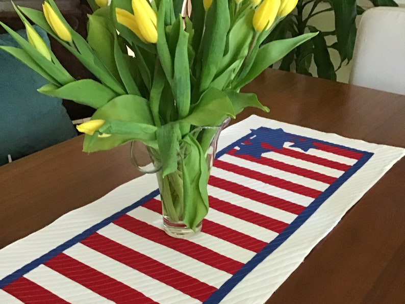 Stars and Stripes Modern Table Runner Pattern | Instant PDF Download ...