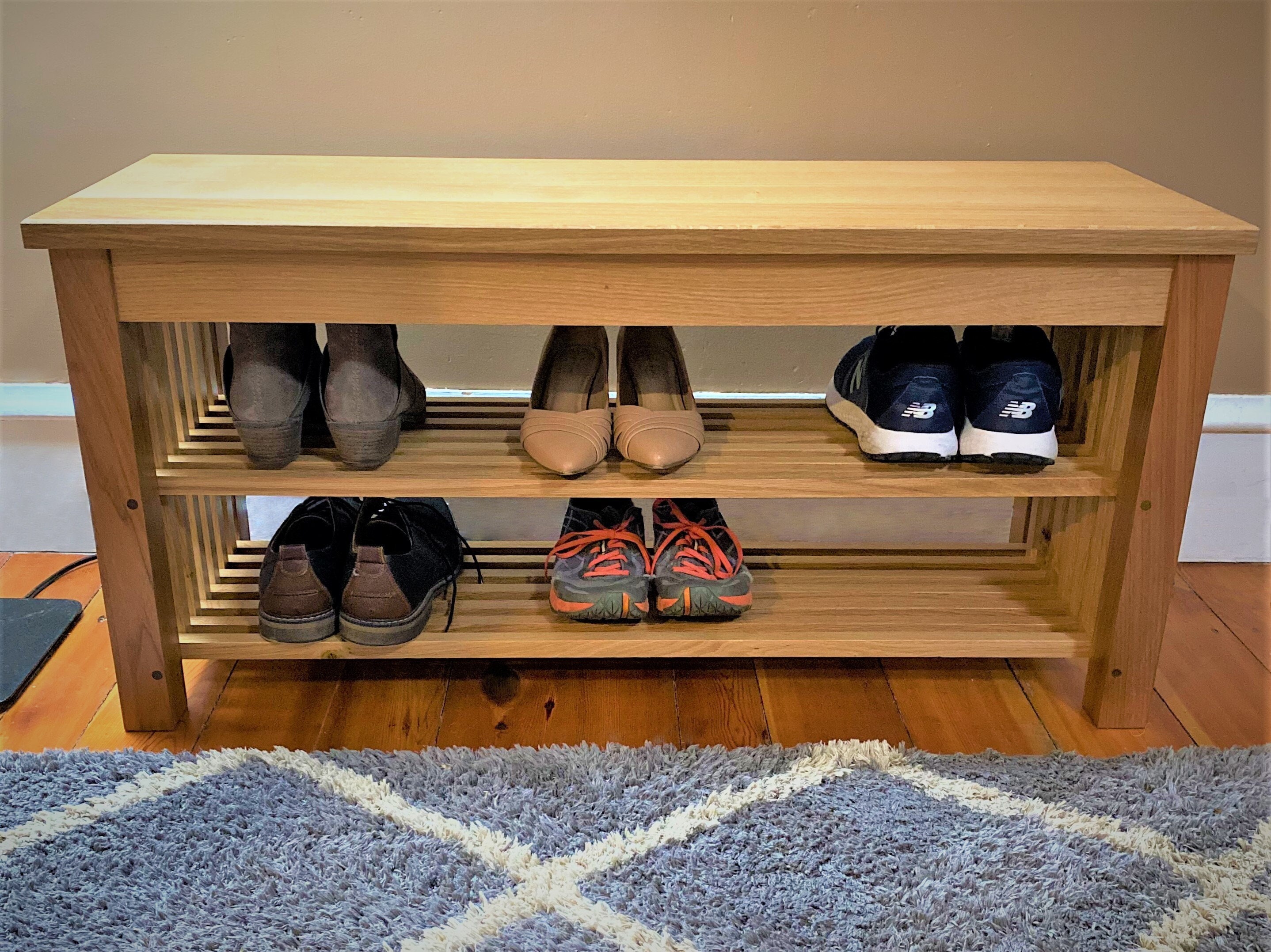 36 Inches Rustic Shoe Rack 3 Levels, Shoe Storage, Shoe Organizer, Shoe  Cabinet, Shoe Rack Wood 