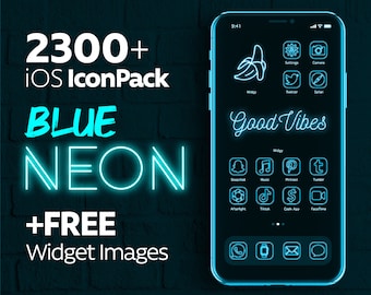 wallpapers Blue Roblox Icon Neon neon blue icons etsy