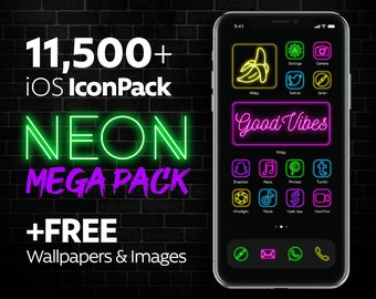 11,500+ NEON MegaPack iOS Icons