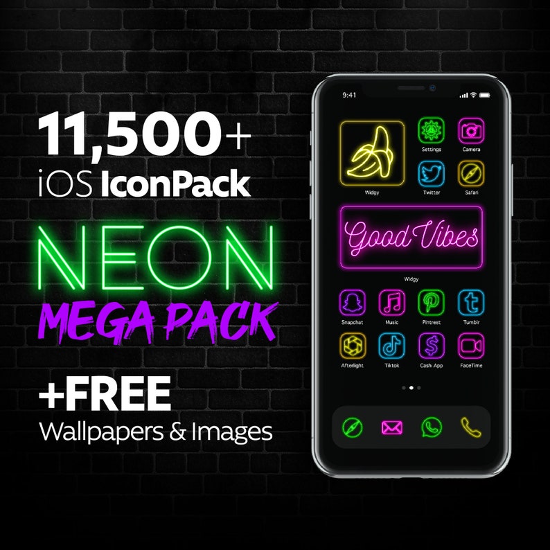 11,500 NEON MegaPack iOS Icons image 1