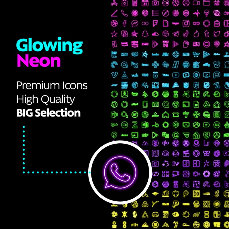 11,500 NEON MegaPack iOS Icons image 2