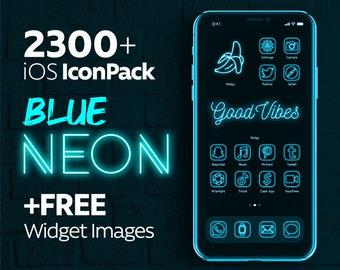 2300+ NEON Blue iOS Icons