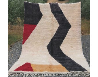 Beni Ourain rug, moroccan rug , Berber carpet , Genuine Wool rug , Handmade rug, boho style , home decor