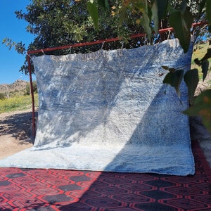 Sky Blue moroccan Rug , Blue Moroccan Rug 8x10, moroccan blue rug, moroccan berber rug blue, beni mrirt blue , fluffy rug