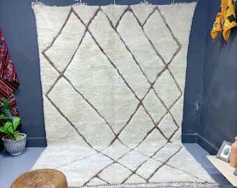 moroccan rug , Beni Mrirt rug 8x10, Unique Beni ourain rug, New Berber design, modern beni rug